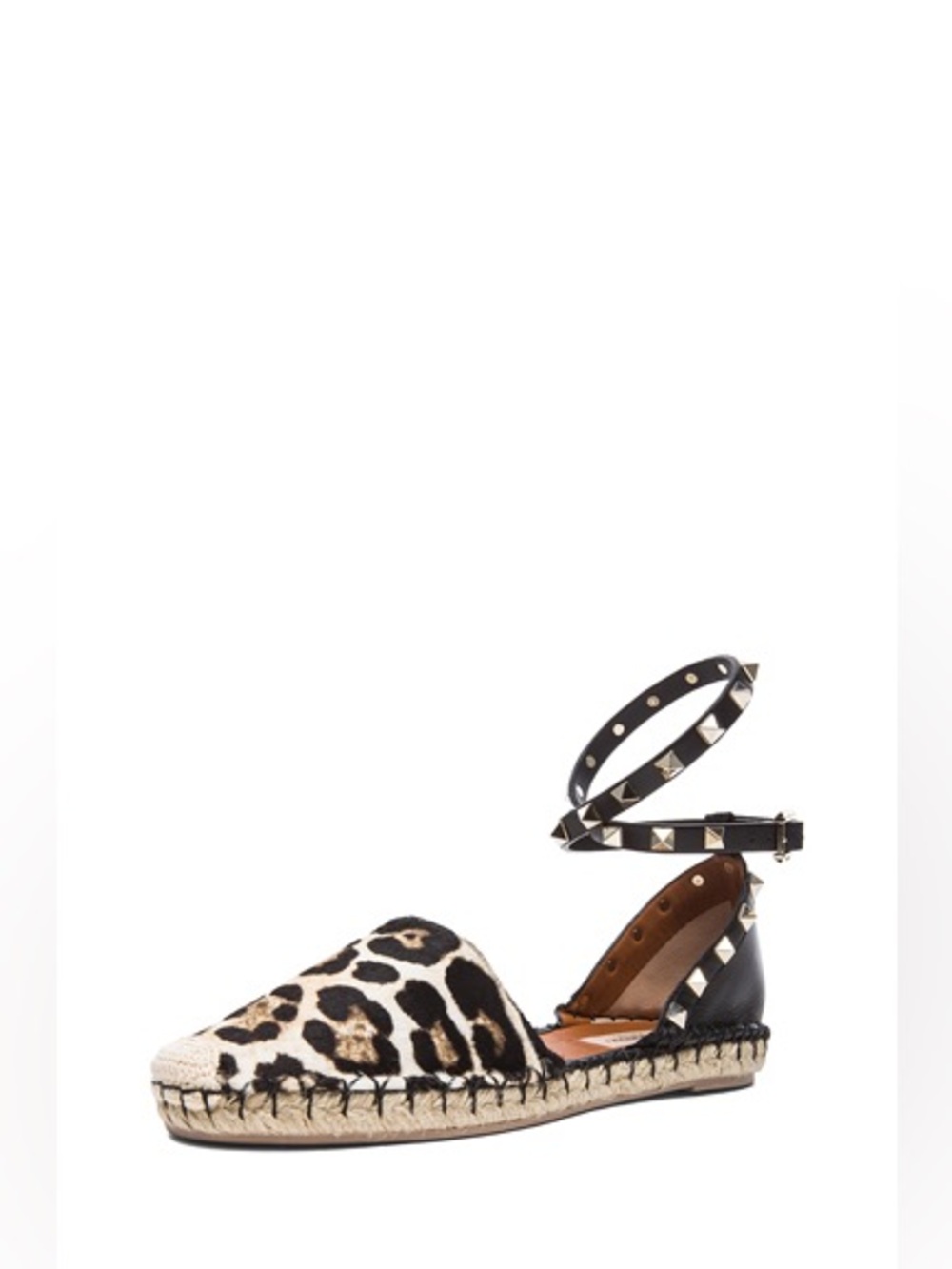 Valentino Rockstud Leopard Print Espadrilles